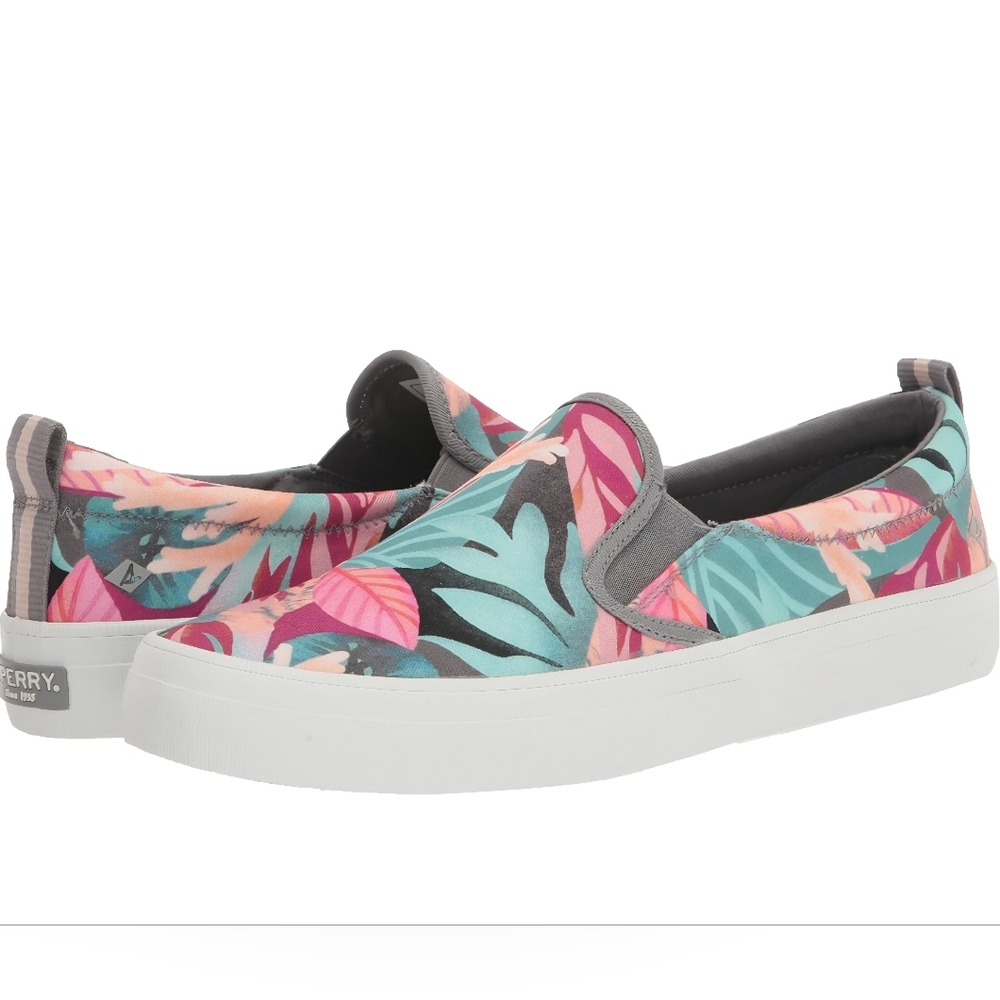 Sperry Women's Tropical Print Slip-On Crest Twin Gore Boat Shoe